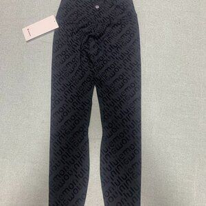 lululemon NWT Alig High-Rise Pant 25" 6 Flux Wordmark Black Multi
